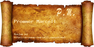 Prommer Marcell névjegykártya